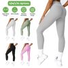 Women\'s High Waist Workout Leggings Tummy Control Compression Yoga Tight Pants Gym Pants Athletic Running Leggings with 25In Inseam No Front Seam