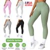 Women\'s High Waist Workout Leggings Tummy Control Compression Yoga Tight Pants Gym Pants Athletic Running Leggings with 25In Inseam No Front Seam