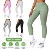 Women\'s High Waist Workout Leggings Tummy Control Compression Yoga Tight Pants Gym Pants Athletic Running Leggings with 25In Inseam No Front Seam