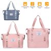 35L/9.2Gal Shoulder Travel Duffle Bag Folding Carry On Overnight Weekender Bag with Luggage Sleeve Waterproof Expandable Gym Tote Bag with Dry Wet Sep